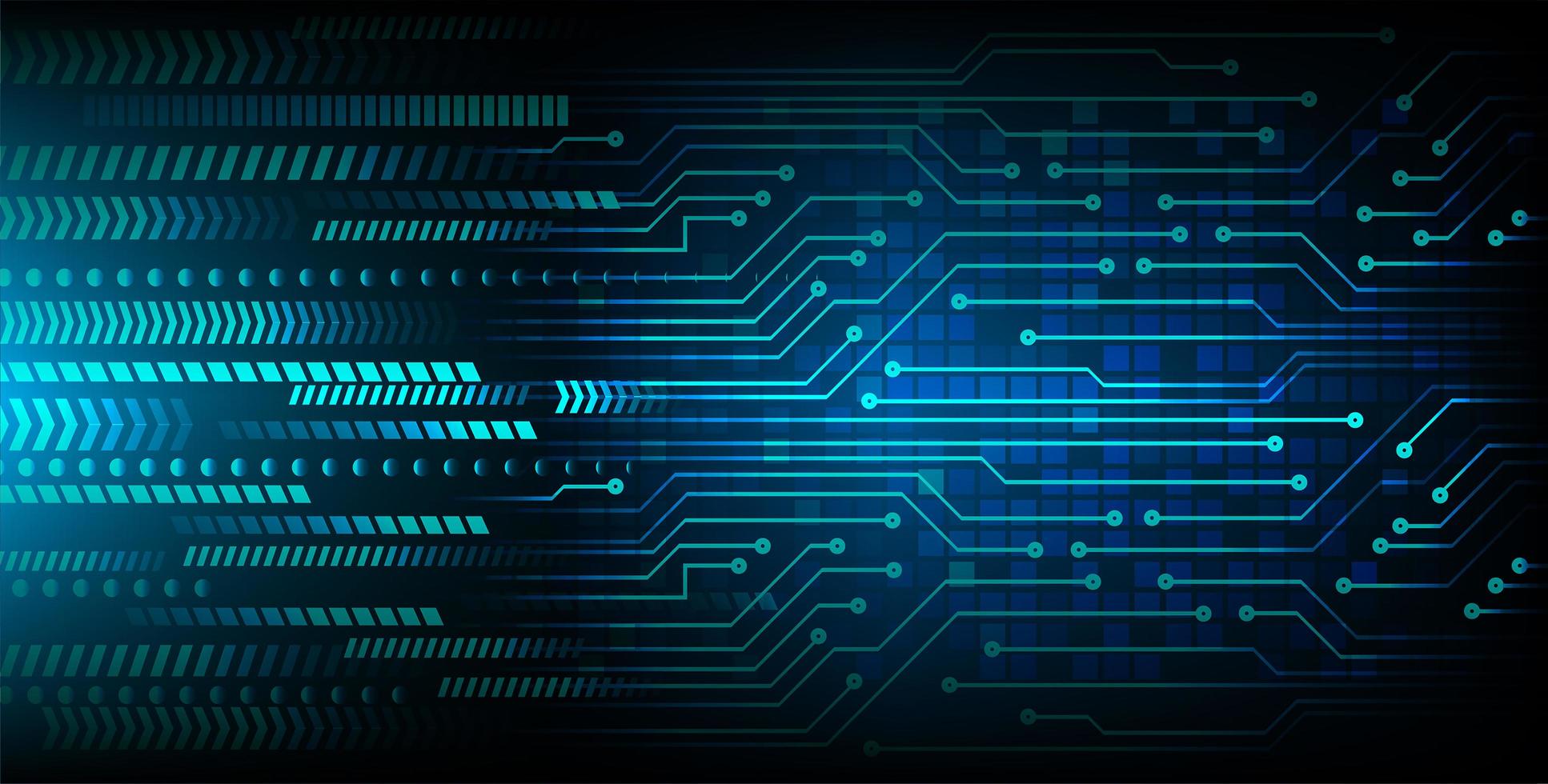 Blue Cyber Circuit Zukunftstechnologie Hintergrund vektor