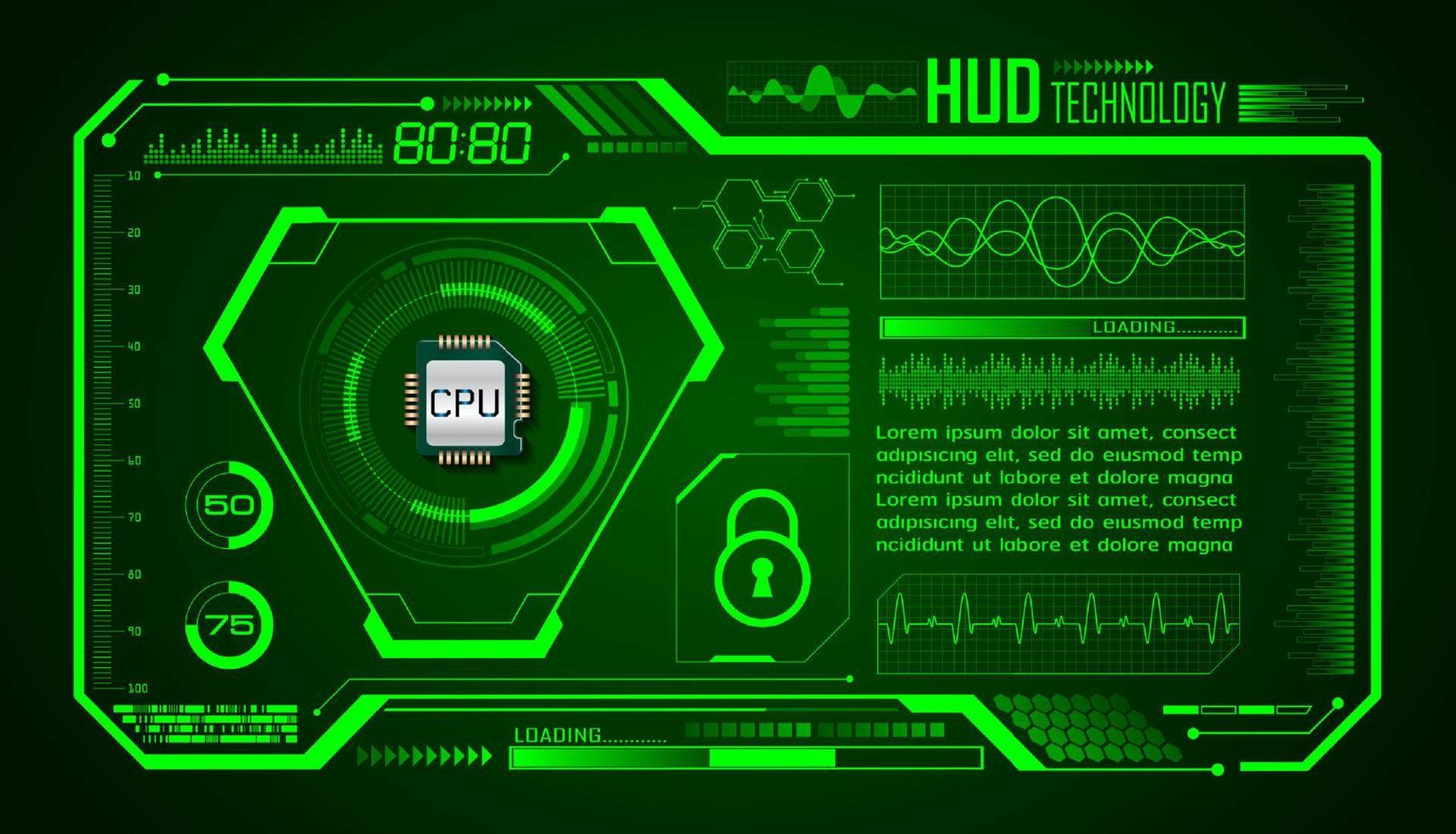 moderner hud-technologie-bildschirmhintergrund vektor