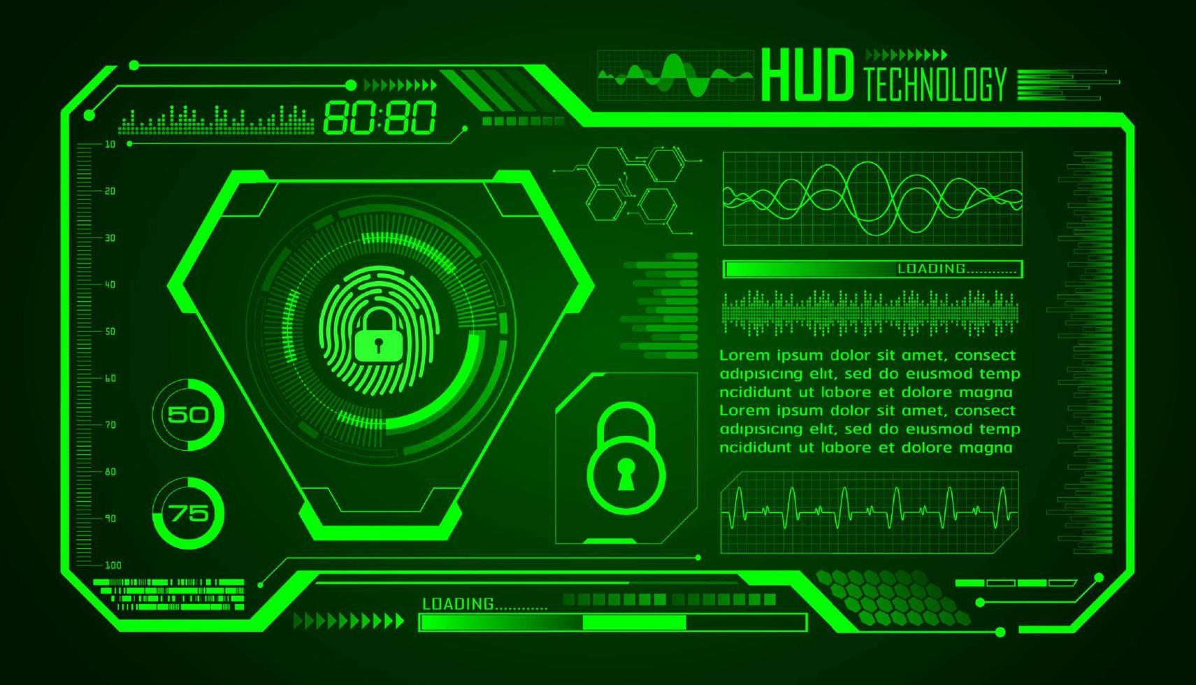 modern hud teknologi skärm bakgrund vektor