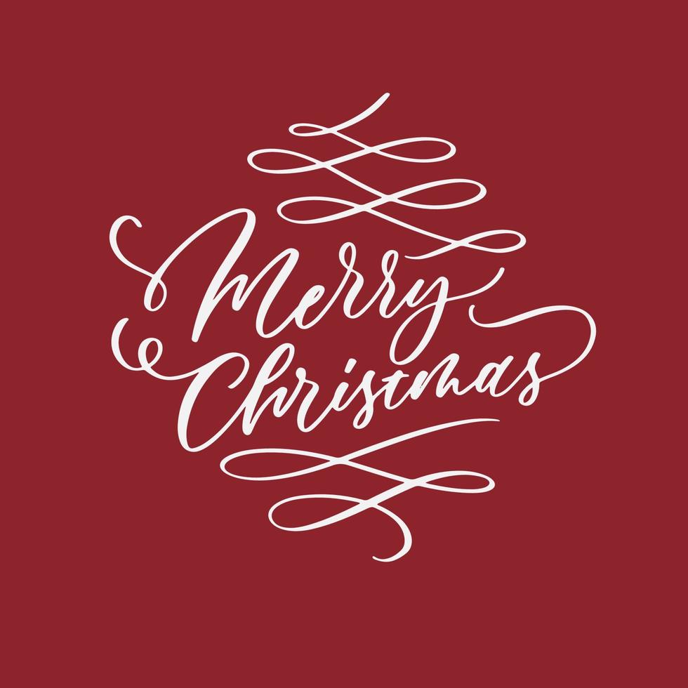 Frohe Weihnachten Vektor Text kalligraphische Schriftzug Design Kartenvorlage. kreative typografie für urlaubsgrußgeschenkplakat. Kalligraphie-Schriftart-Banner.