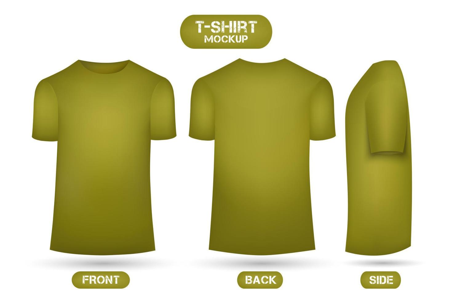 schlichtes gelbes T-Shirt-Modell vektor