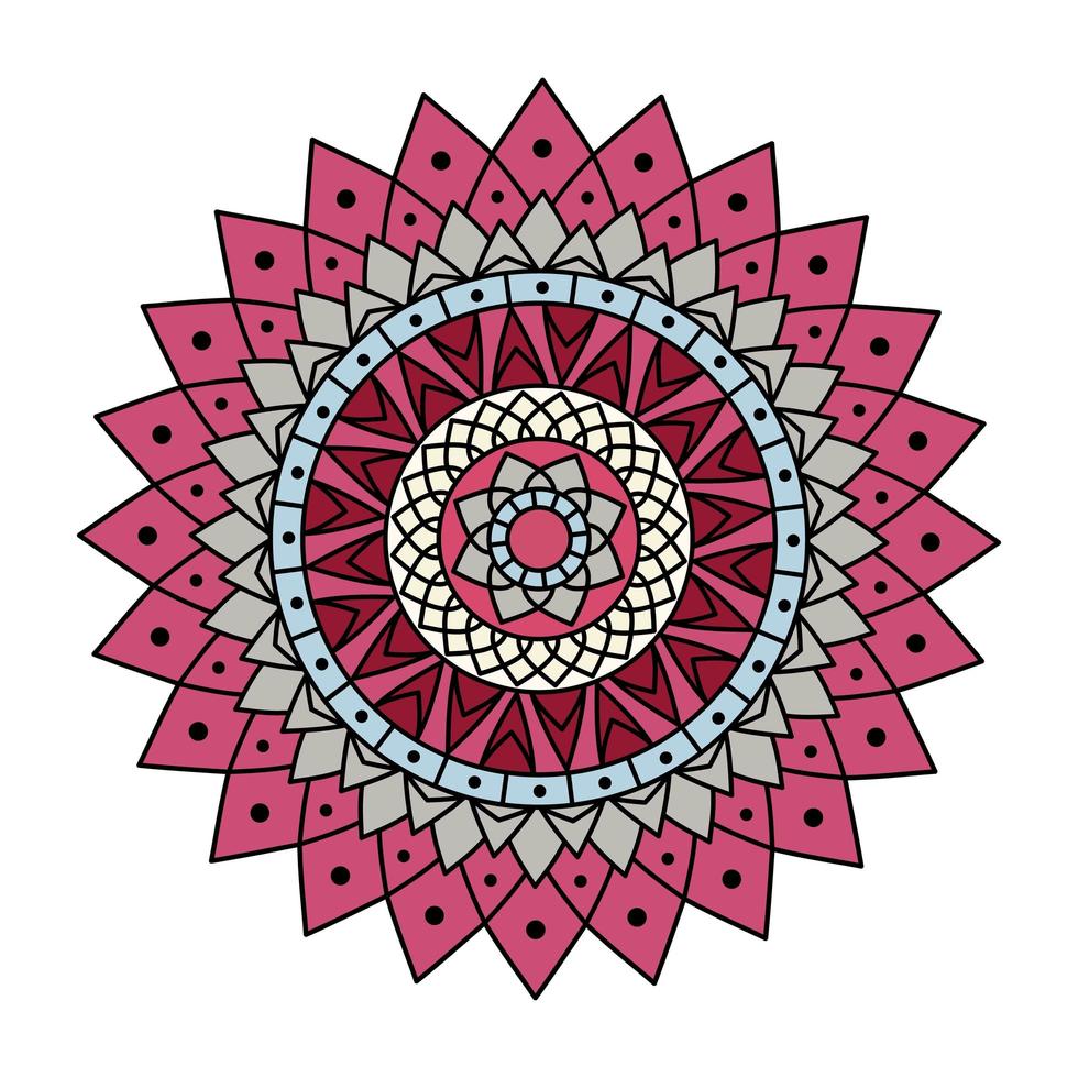 rosa färgad mandala vektor