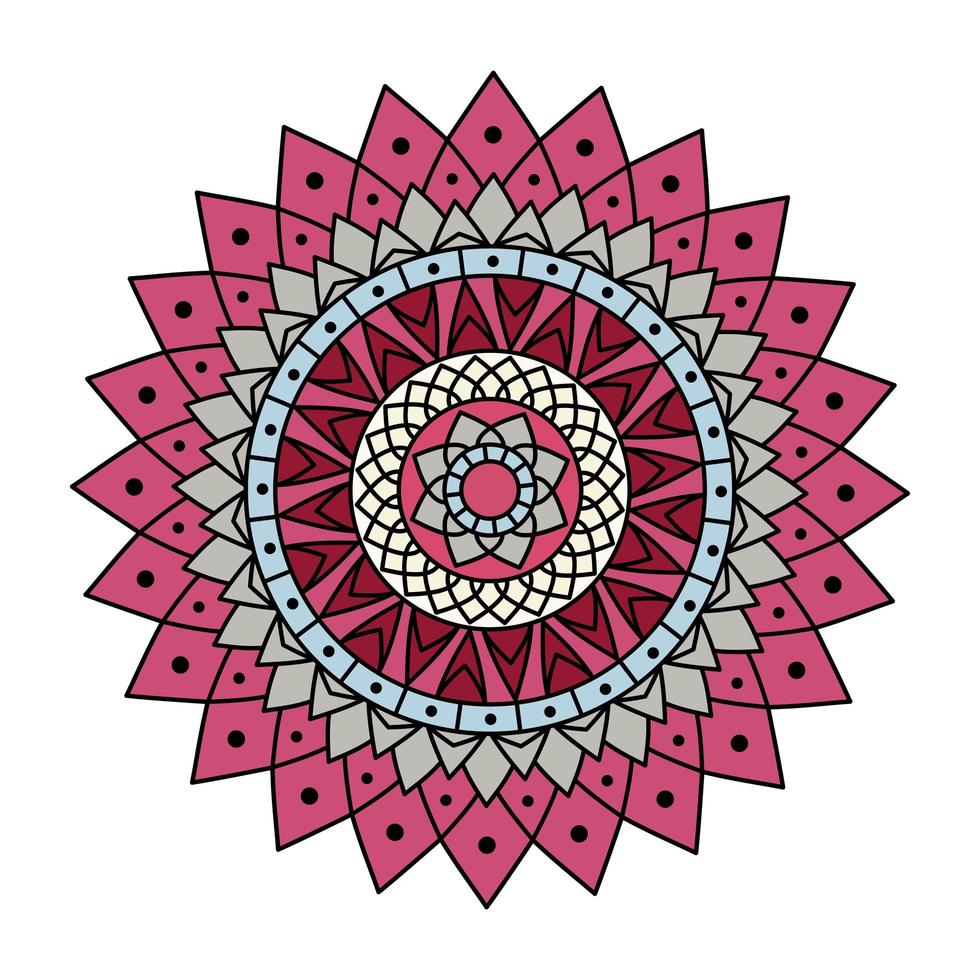 rosa gefärbtes Mandala vektor