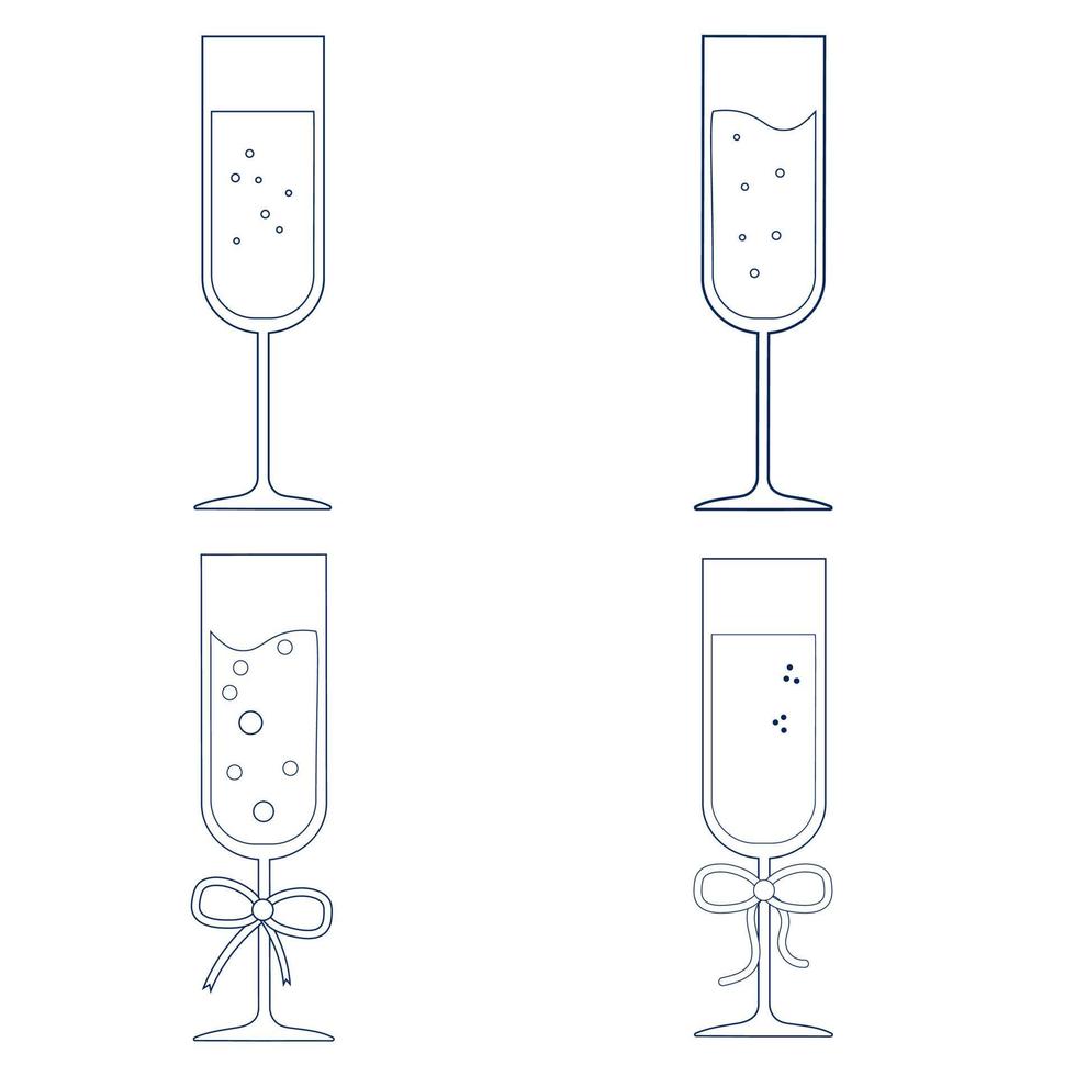 satz verschiedener gläser im linienstil. Vektor-Illustration vektor