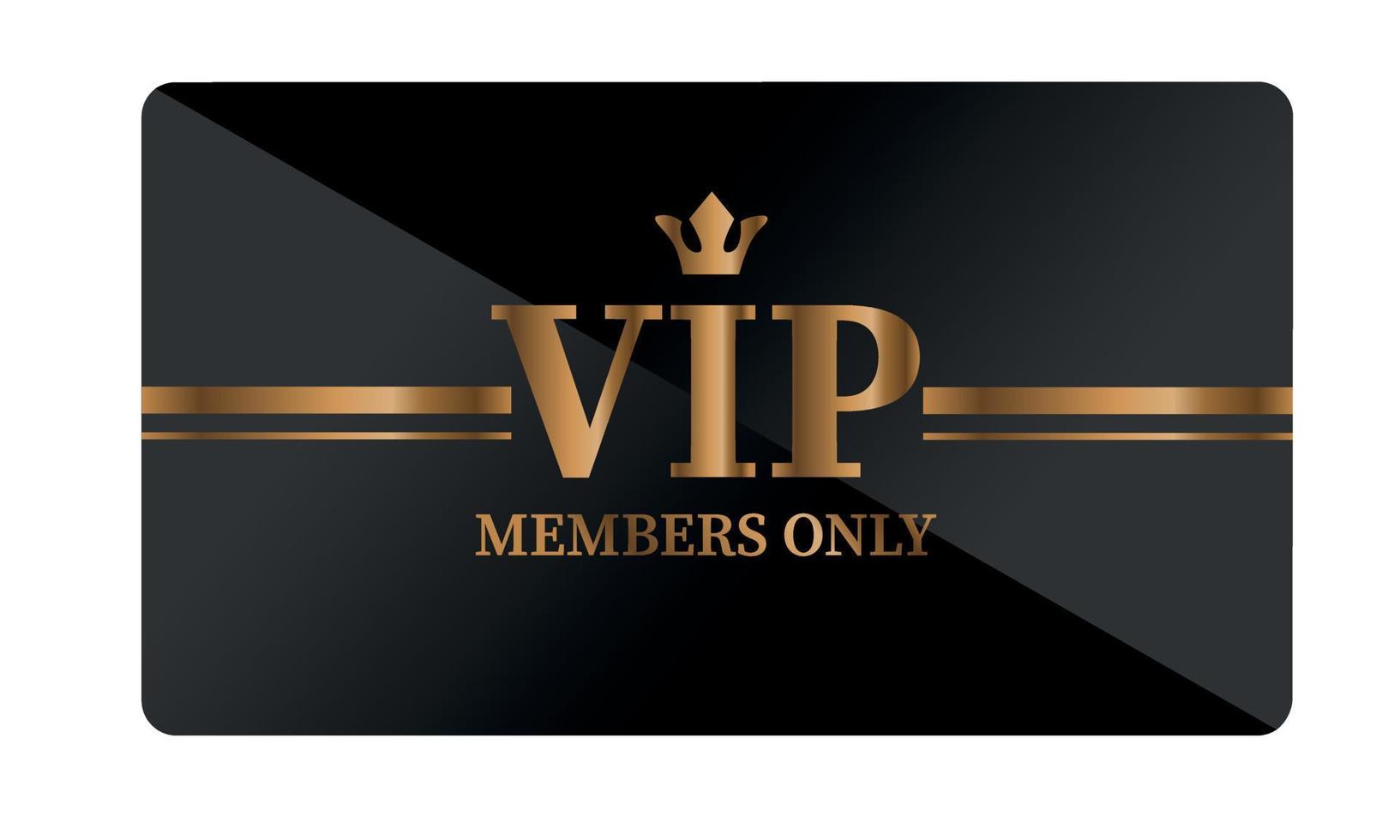 vip card premium mit goldelementen und krone vektor