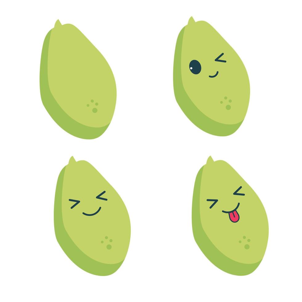 Papaya im Kawaii-Stil mit Emotionen. Obst vektor