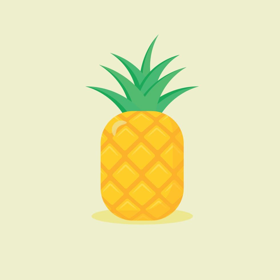 Ananas auf einem beigen Hintergrund. Obst. vektor