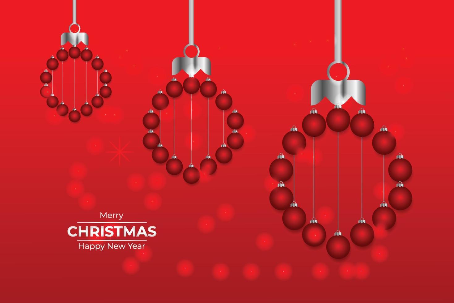 röd jul och ny år typografisk på vit bakgrund med vinter- landskap horisontell ny år bakgrund, rubriker, affischer, kort, website.vector illustration vektor