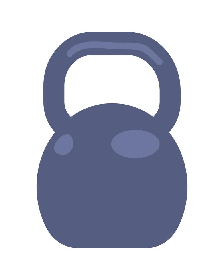 Kettlebell halbflaches Farbvektorobjekt. Sportinventar. bearbeitbares Element. Artikel in voller Größe auf weiß. bodybuilding einfache karikaturartillustration für webgrafikdesign und -animation vektor