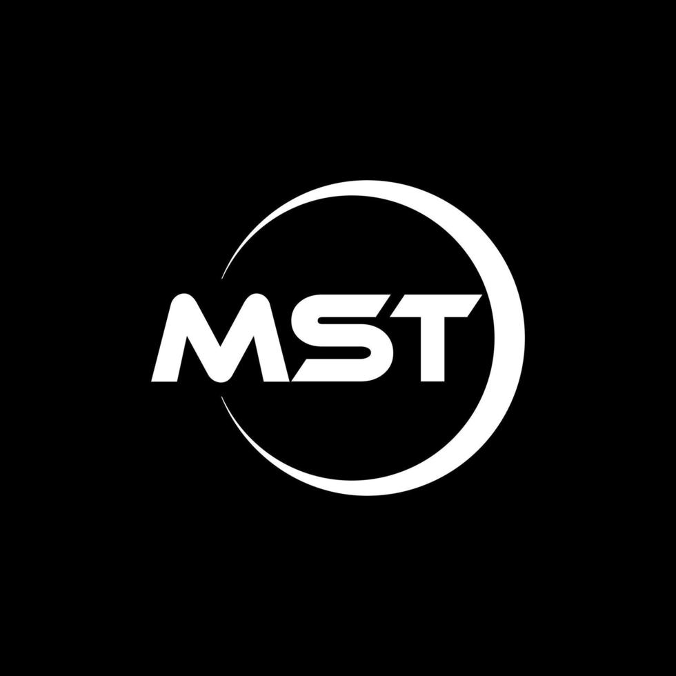 MST-Brief-Logo-Design in Abbildung. Vektorlogo, Kalligrafie-Designs für Logo, Poster, Einladung usw. vektor