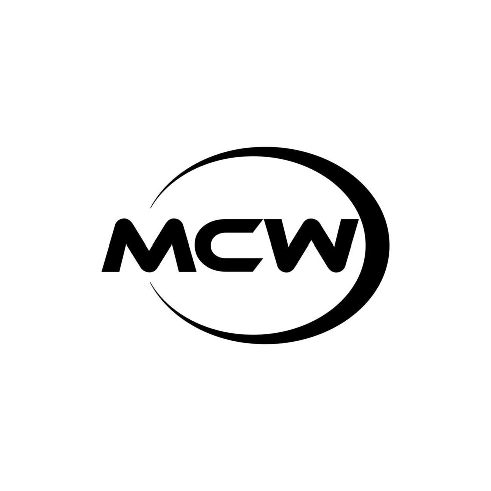 MCW-Brief-Logo-Design in Abbildung. Vektorlogo, Kalligrafie-Designs für Logo, Poster, Einladung usw. vektor