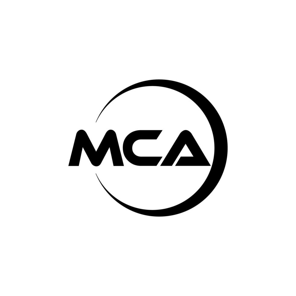 MCA-Brief-Logo-Design in Abbildung. Vektorlogo, Kalligrafie-Designs für Logo, Poster, Einladung usw. vektor