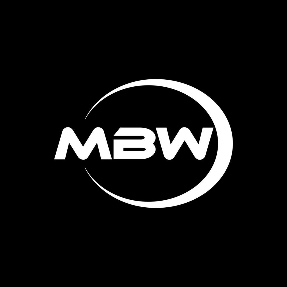 mbw brev logotyp design i illustration. vektor logotyp, kalligrafi mönster för logotyp, affisch, inbjudan, etc.