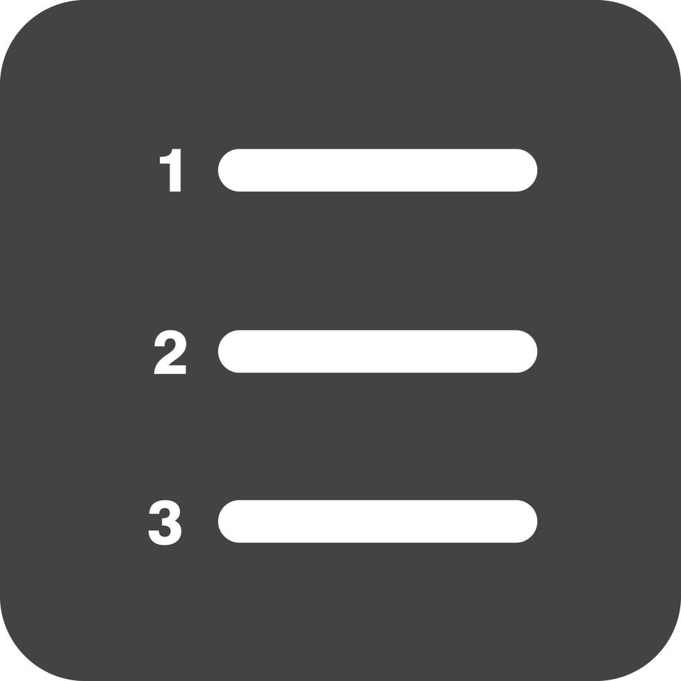 Nummerierte Liste Glyphe rundes Hintergrundsymbol vektor