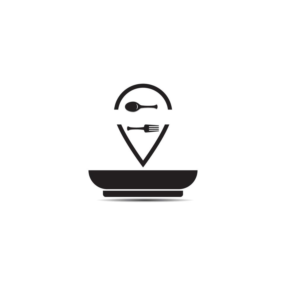 Löffel und Teller Symbol Logo Vorlage Vektor