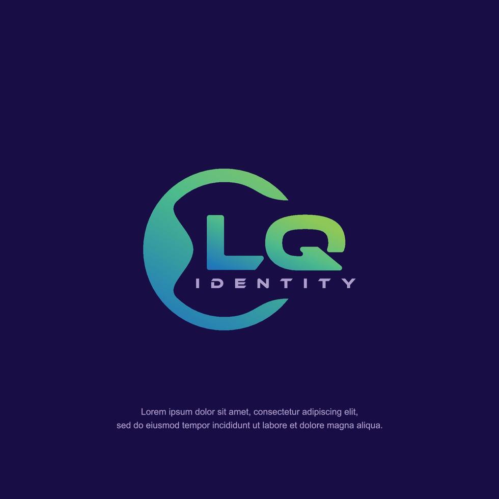 lq första brev cirkulär linje logotyp mall vektor med lutning Färg blandning