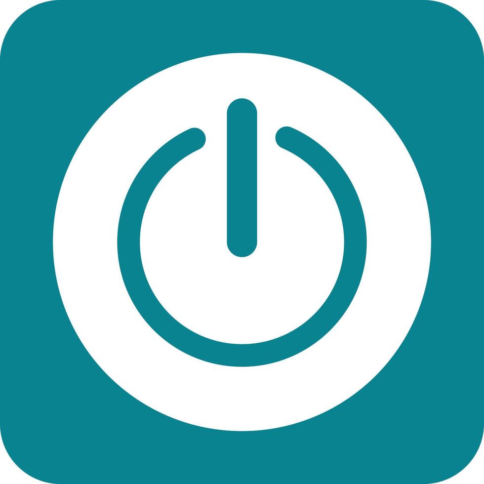 Power-Button-Glyphe rundes Hintergrundsymbol vektor