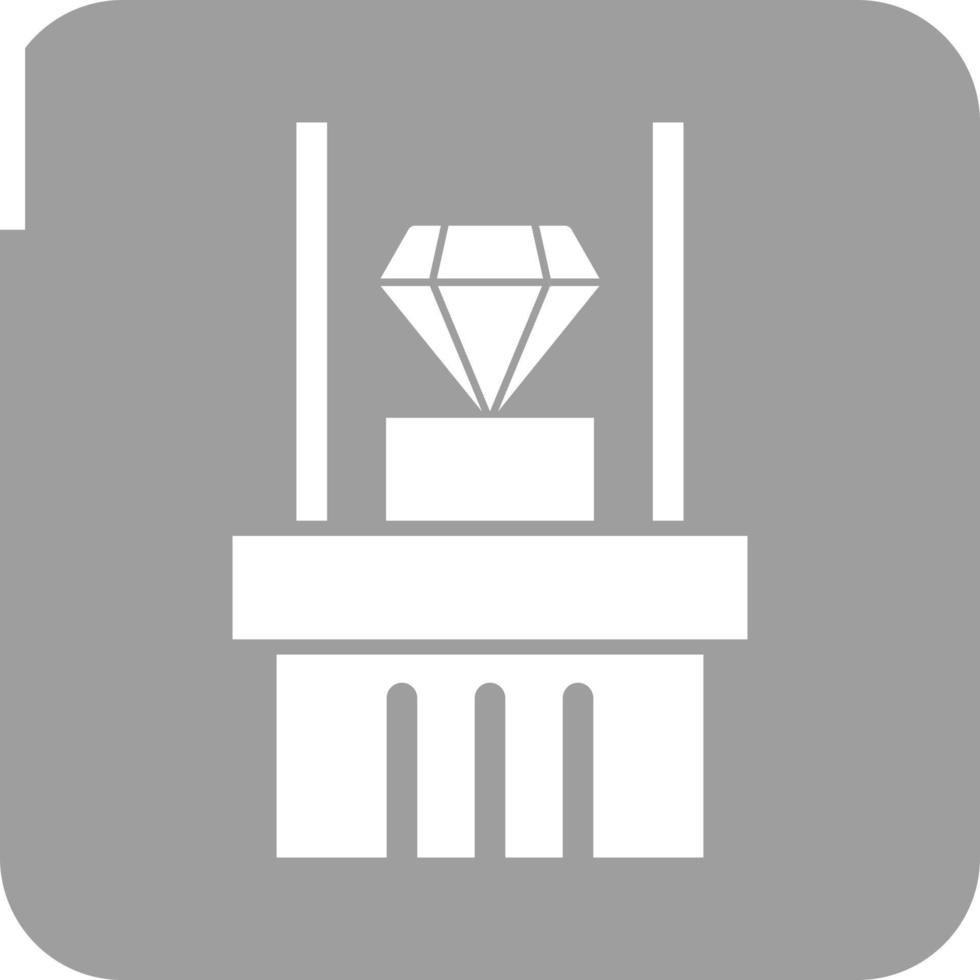 Diamant-Ausstellungs-Glyphe rundes Hintergrundsymbol vektor