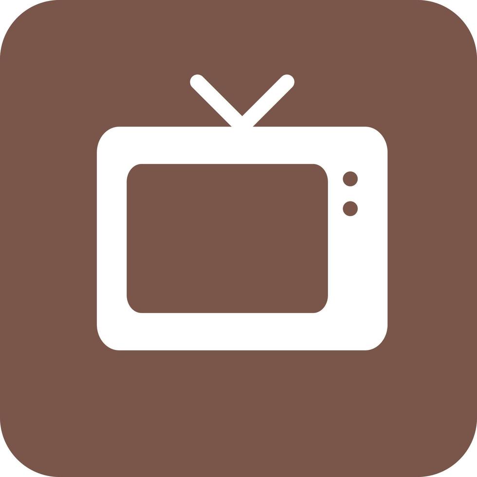 Fernseh-Glyphe rundes Hintergrundsymbol vektor