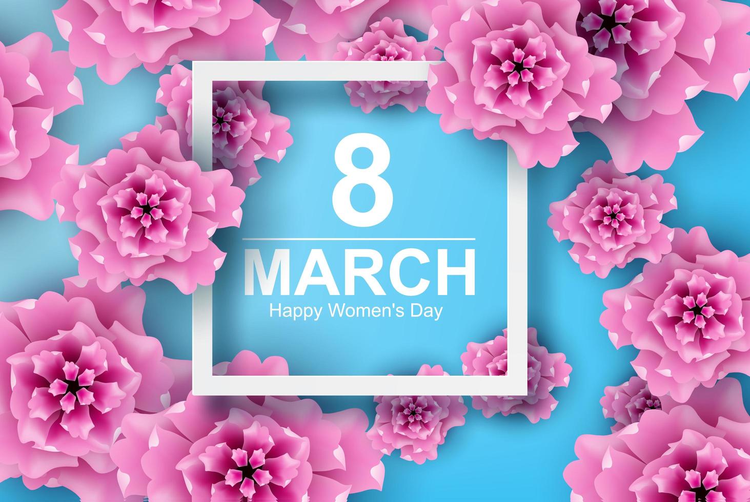 papperskonst och hantverk 8 mars med blommor kvinnodag vektor