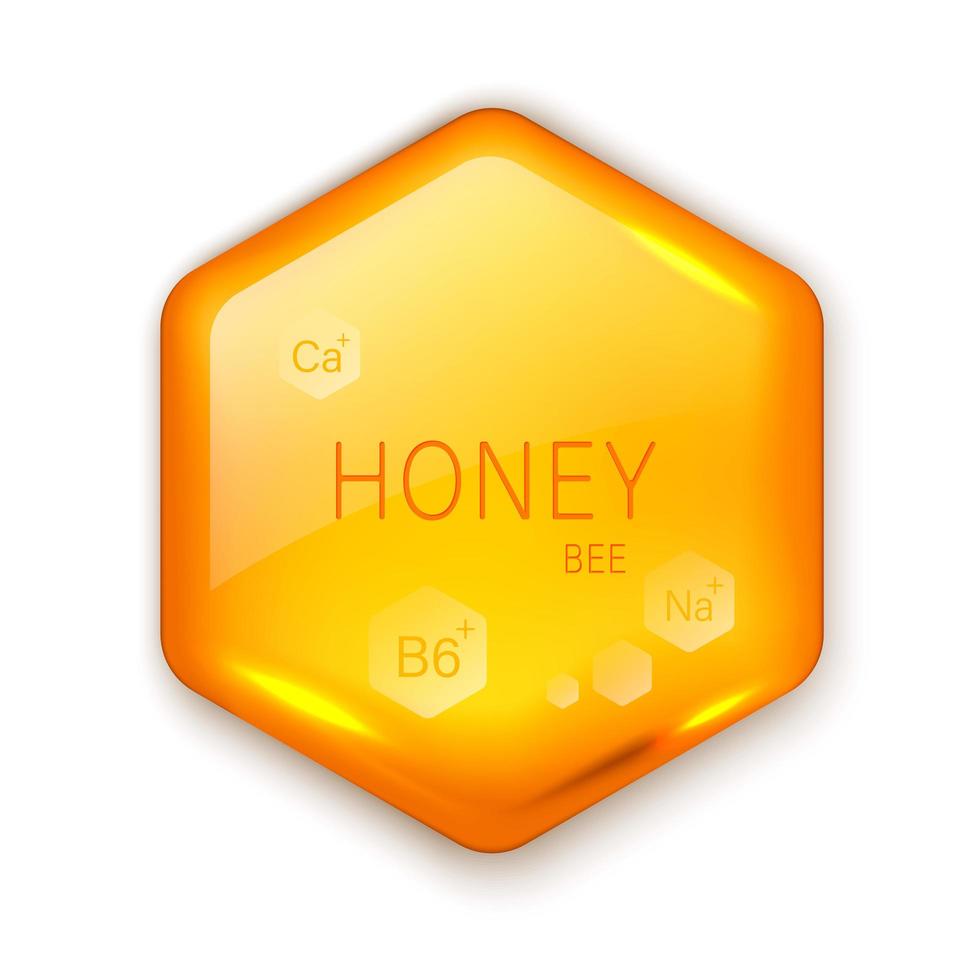 realistisk hexagon honung droppe vektor
