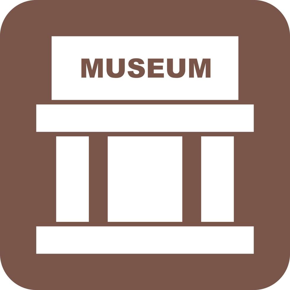 Museumsgebäude ii Glyphe rundes Hintergrundsymbol vektor