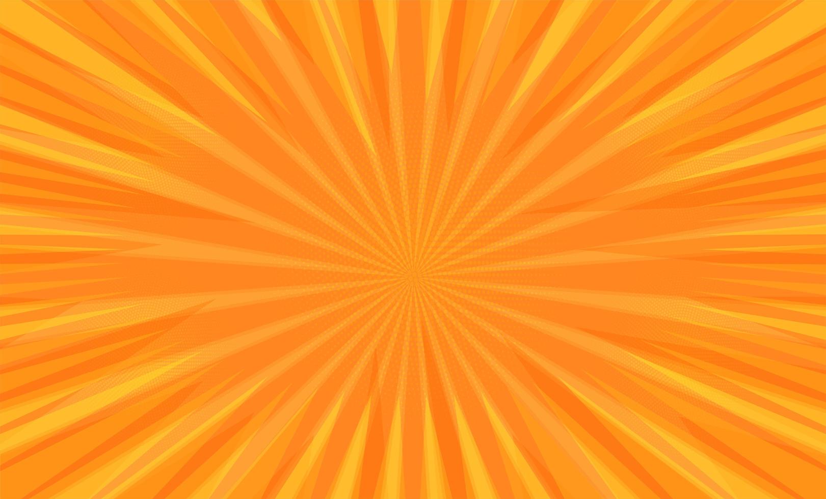 serietidning popkonst radiella ränder på orange vektor