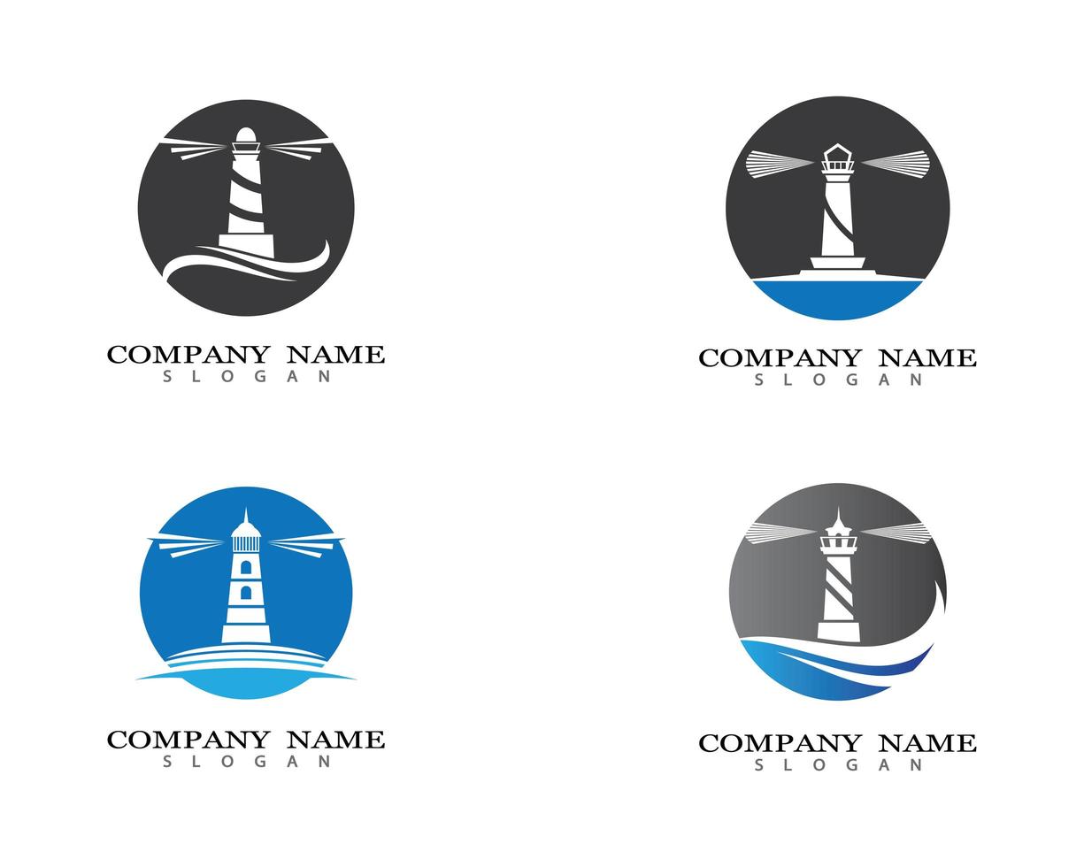 Leuchtturm Bilder Logo Set vektor