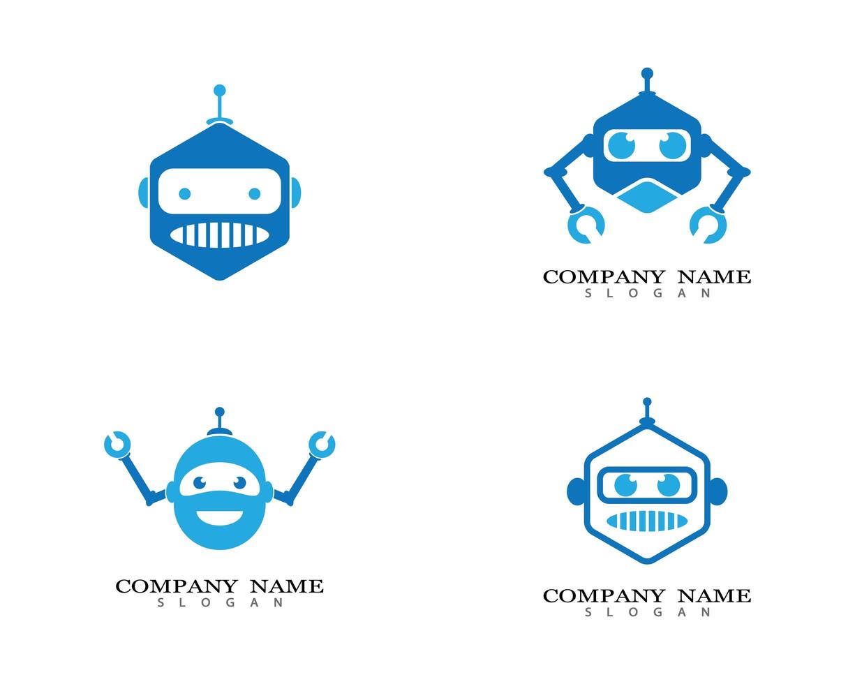 robot logotyp bilder set vektor