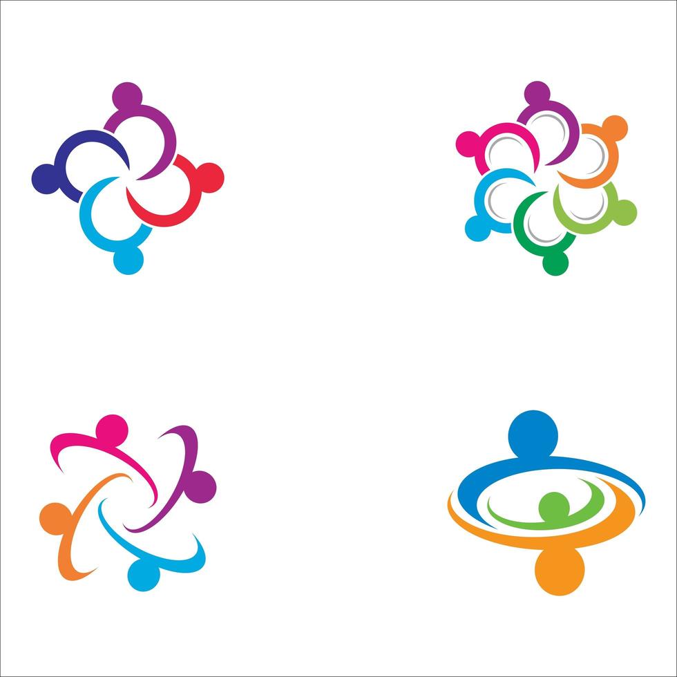 Teamwork Logo Bilder gesetzt vektor