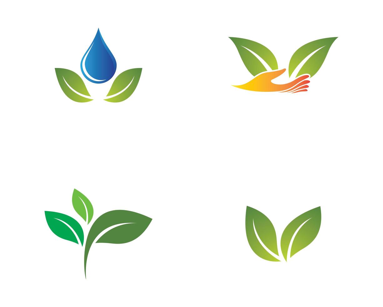 uppsättning ekologiska logotypbilder vektor