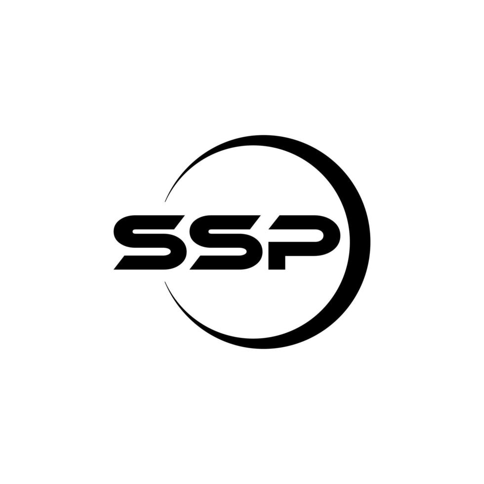 ssp brev logotyp design med vit bakgrund i illustratör. vektor logotyp, kalligrafi mönster för logotyp, affisch, inbjudan, etc.