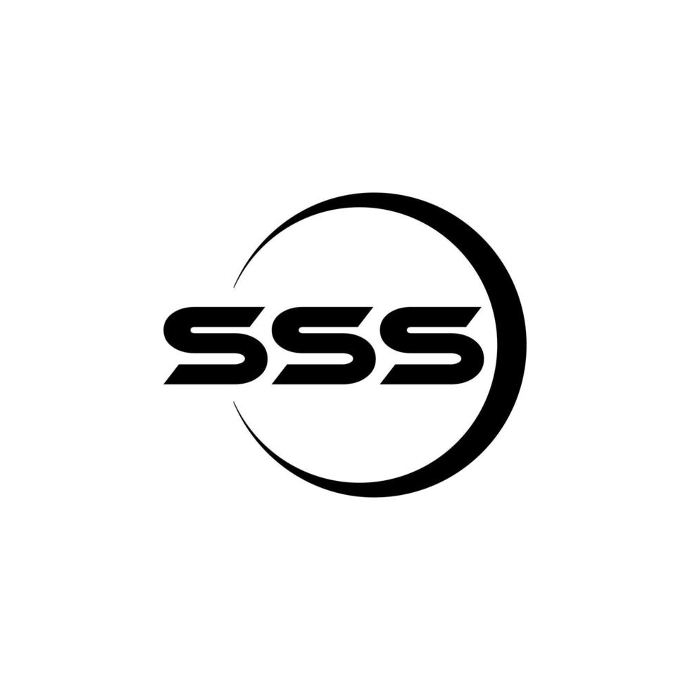 sss brev logotyp design med vit bakgrund i illustratör. vektor logotyp, kalligrafi mönster för logotyp, affisch, inbjudan, etc.