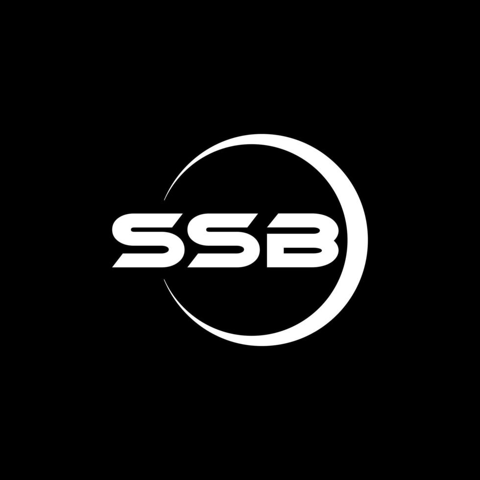 ssb-Brief-Logo-Design mit schwarzem Hintergrund in Illustrator. Vektorlogo, Kalligrafie-Designs für Logo, Poster, Einladung usw. vektor