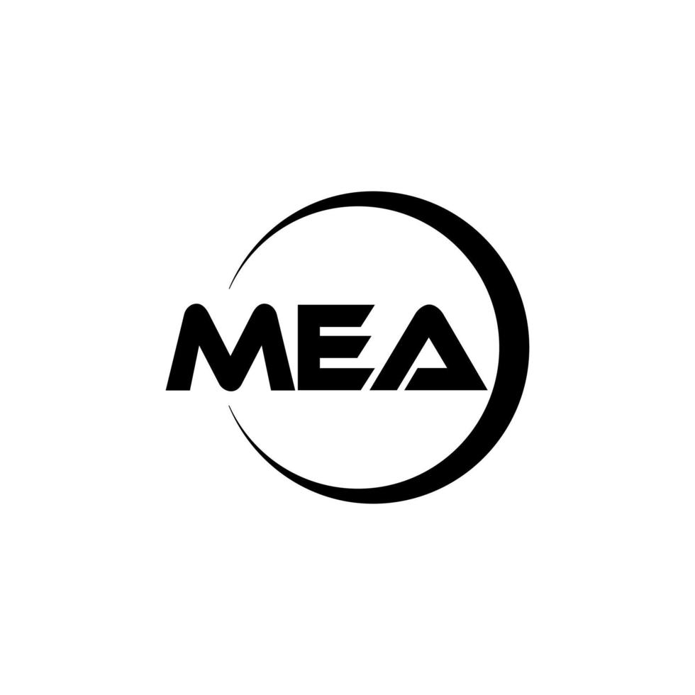 Logo-Design des Buchstabens mea in der Abbildung. Vektorlogo, Kalligrafie-Designs für Logo, Poster, Einladung usw. vektor