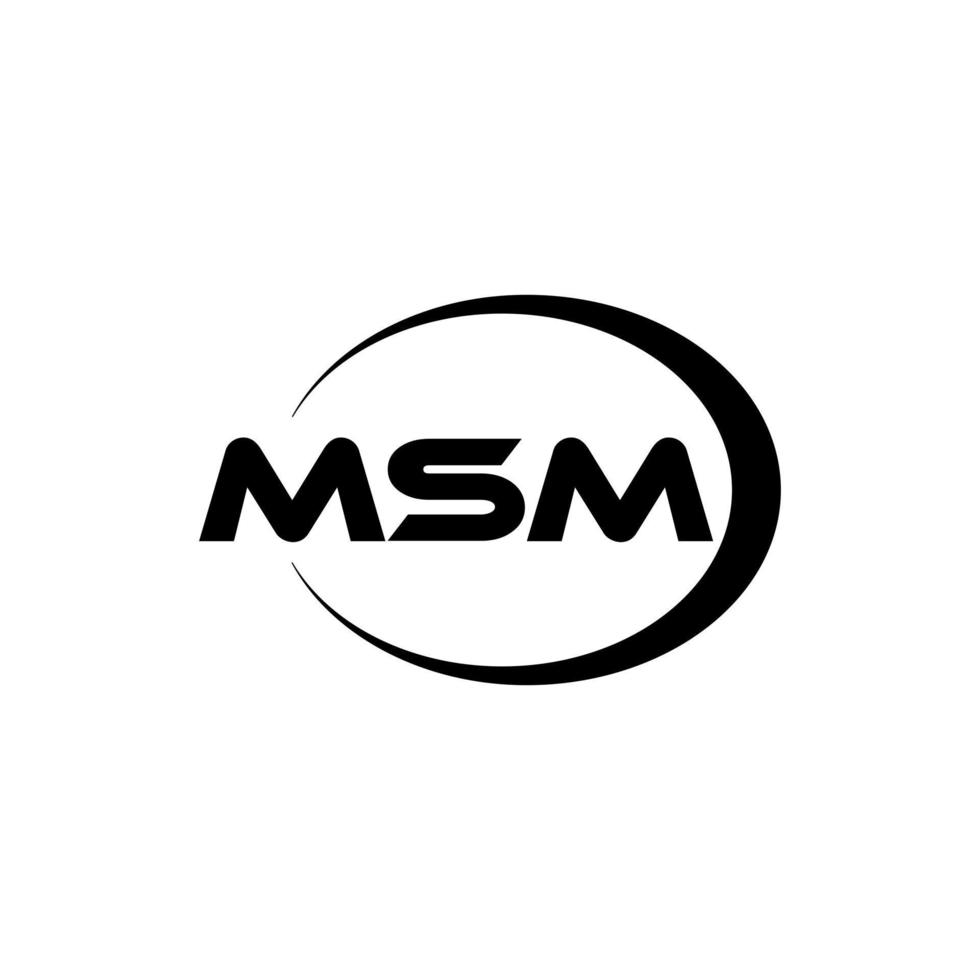 MSM-Brief-Logo-Design in Abbildung. Vektorlogo, Kalligrafie-Designs für Logo, Poster, Einladung usw. vektor
