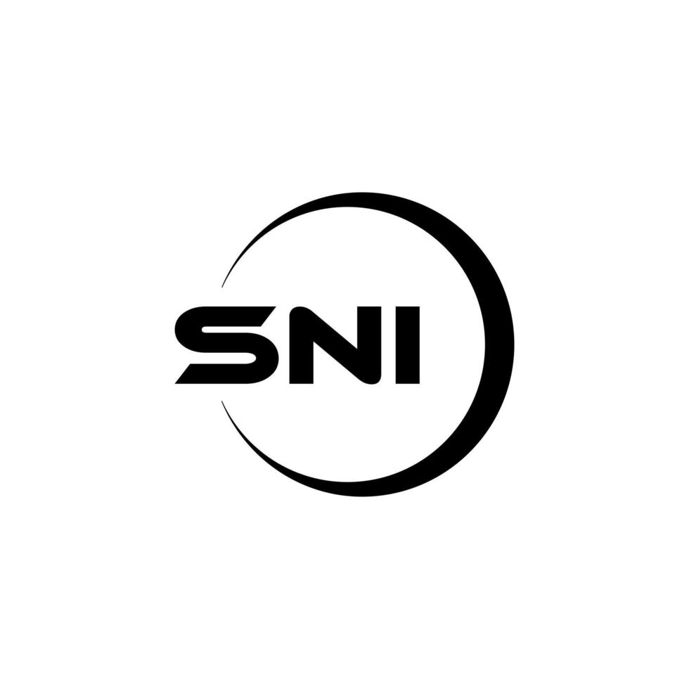 Sni-Brief-Logo-Design im Illustrator. Vektorlogo, Kalligrafie-Designs für Logo, Poster, Einladung usw. vektor
