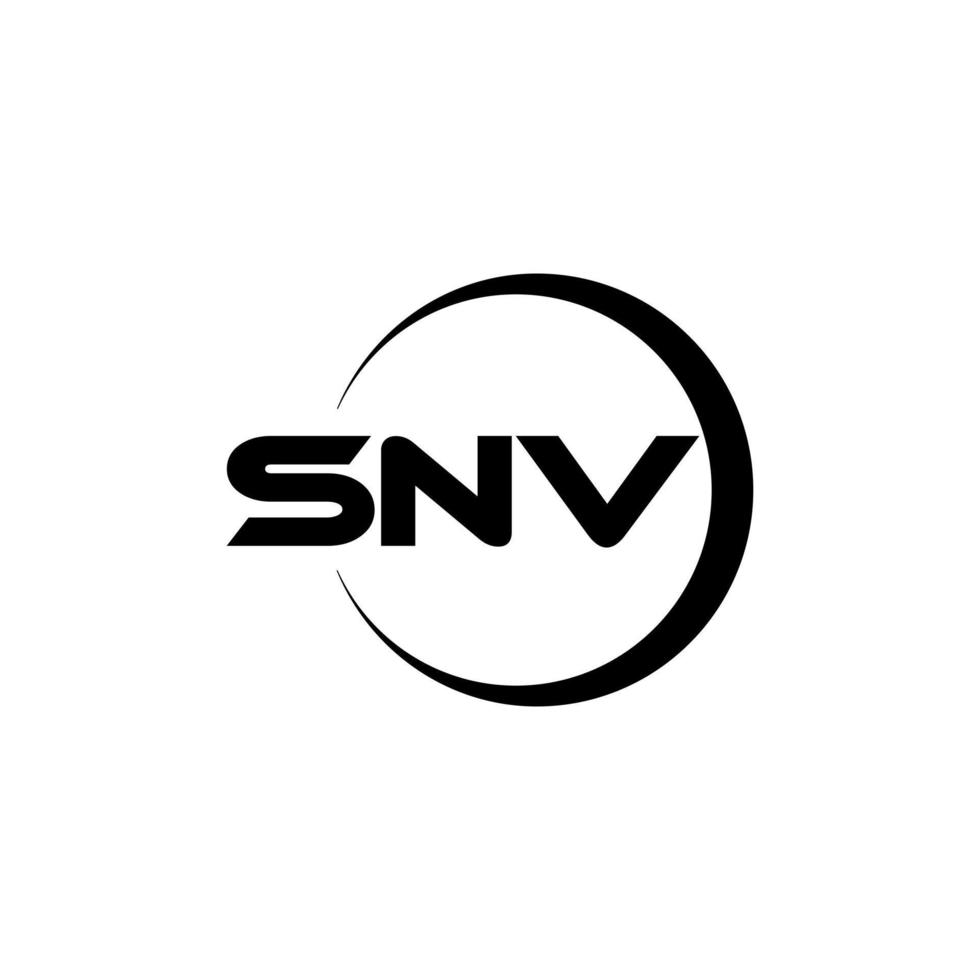 snv-Brief-Logo-Design im Illustrator. Vektorlogo, Kalligrafie-Designs für Logo, Poster, Einladung usw. vektor