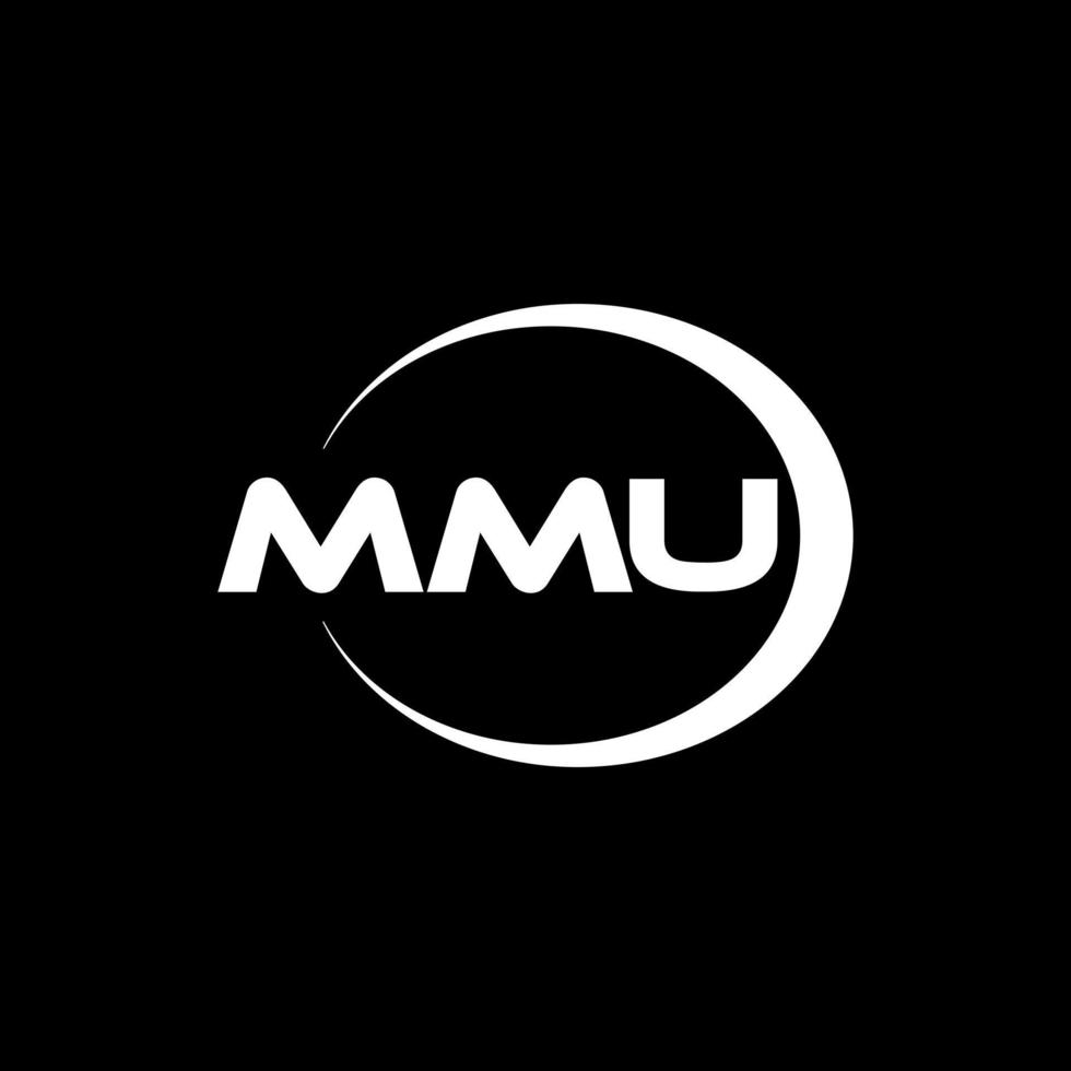 mmu brev logotyp design i illustration. vektor logotyp, kalligrafi mönster för logotyp, affisch, inbjudan, etc.