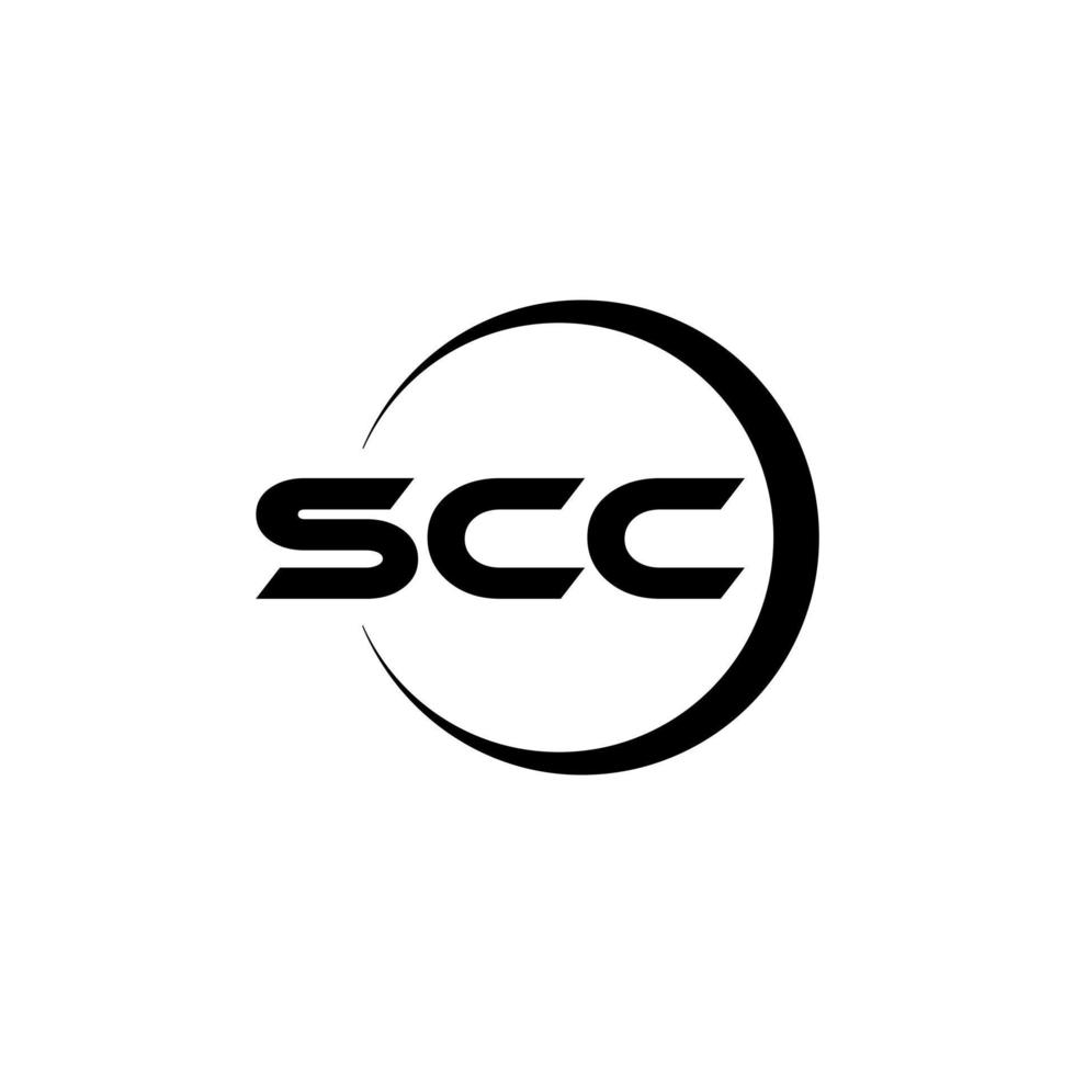 scc brev logotyp design i illustratör. vektor logotyp, kalligrafi mönster för logotyp, affisch, inbjudan, etc.