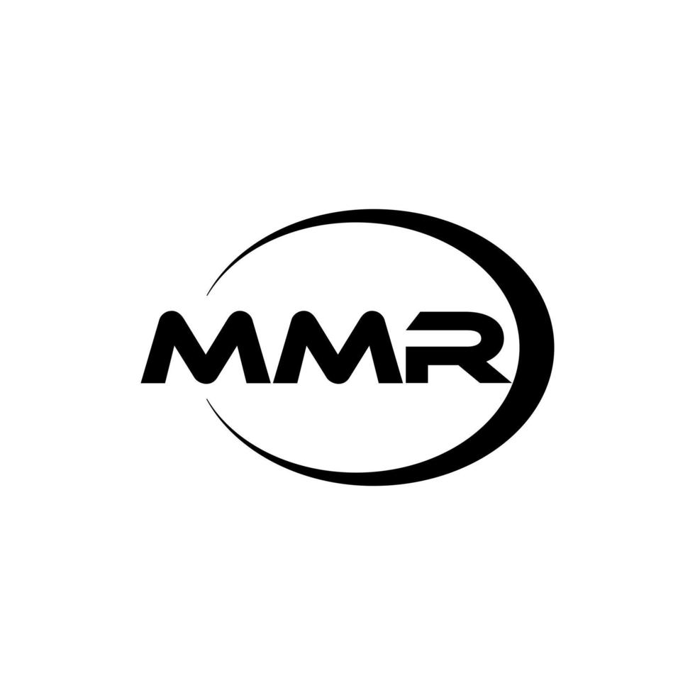 mmr brev logotyp design i illustration. vektor logotyp, kalligrafi mönster för logotyp, affisch, inbjudan, etc.