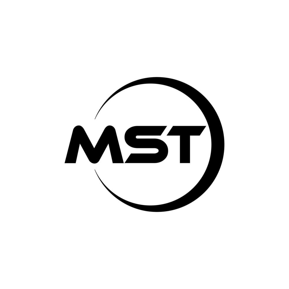 MST-Brief-Logo-Design in Abbildung. Vektorlogo, Kalligrafie-Designs für Logo, Poster, Einladung usw. vektor