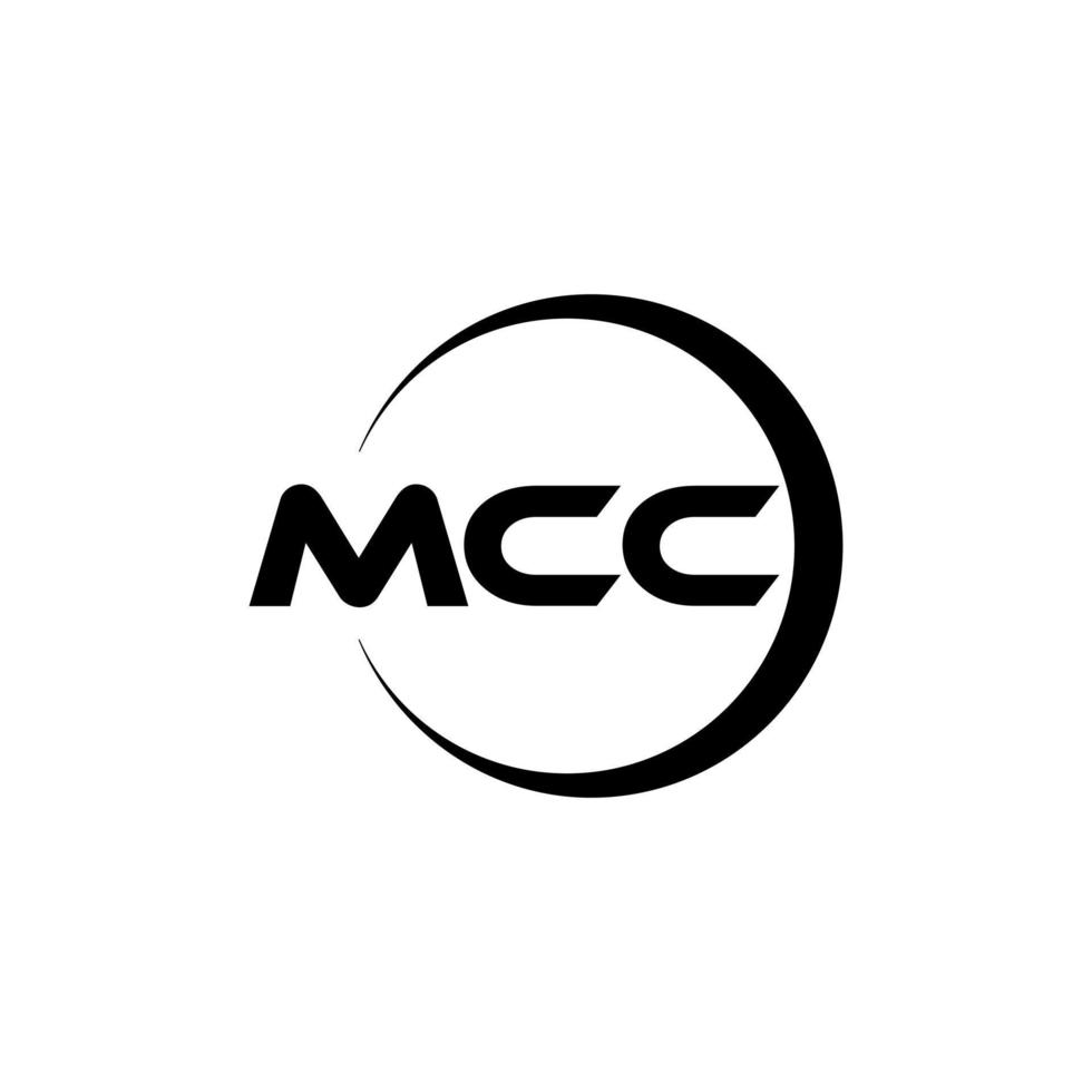 Mcc-Brief-Logo-Design in Abbildung. Vektorlogo, Kalligrafie-Designs für Logo, Poster, Einladung usw. vektor