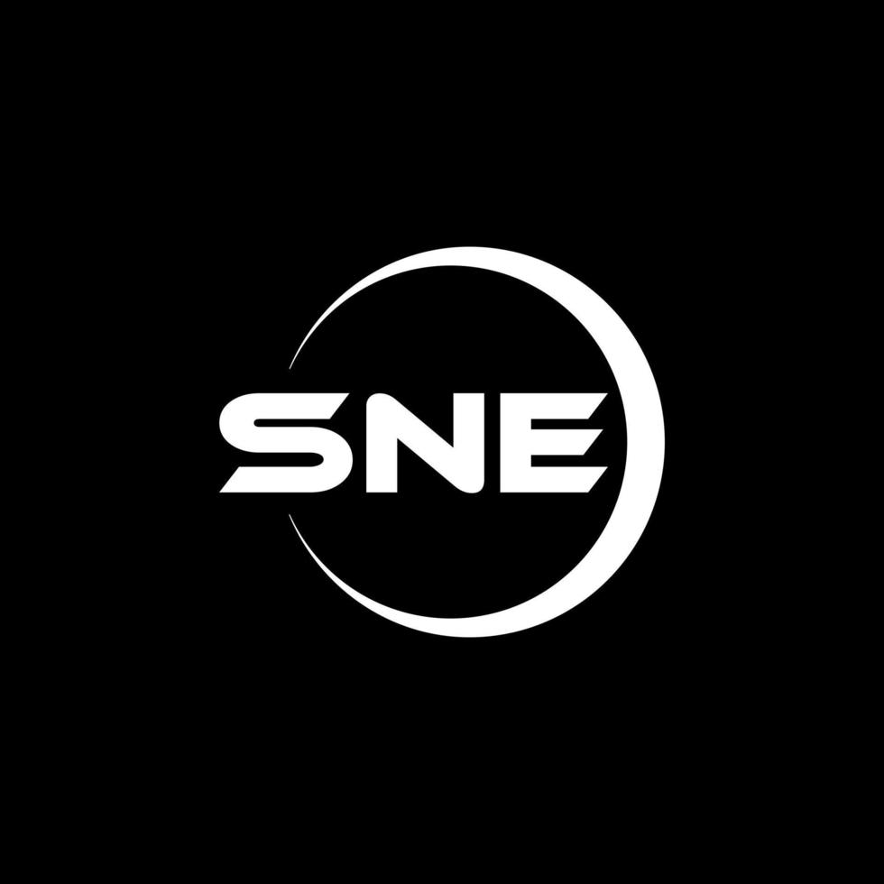 SNE-Brief-Logo-Design im Illustrator. Vektorlogo, Kalligrafie-Designs für Logo, Poster, Einladung usw. vektor