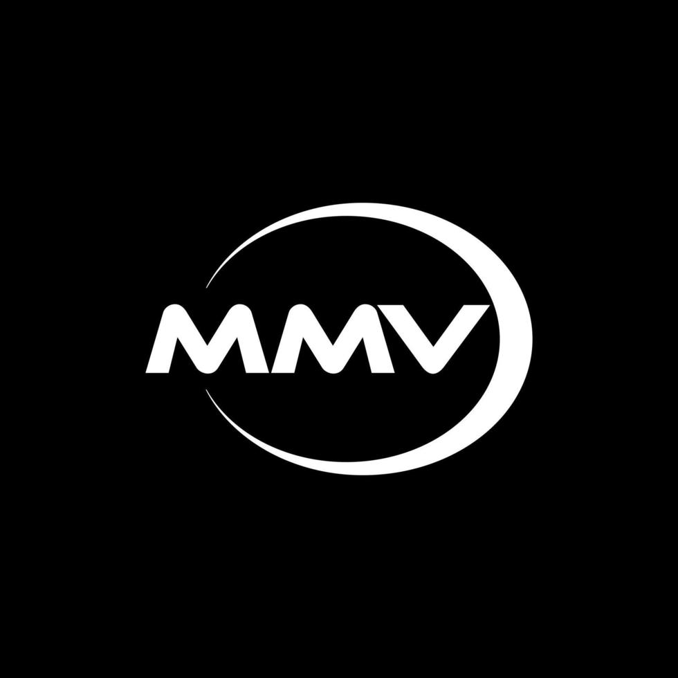 mmv brev logotyp design i illustration. vektor logotyp, kalligrafi mönster för logotyp, affisch, inbjudan, etc.