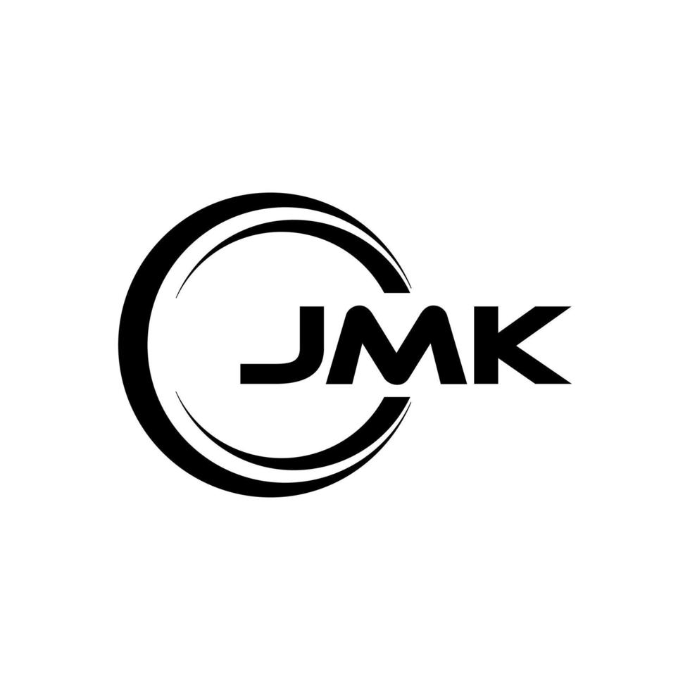 jmk brev logotyp design i illustration. vektor logotyp, kalligrafi mönster för logotyp, affisch, inbjudan, etc.