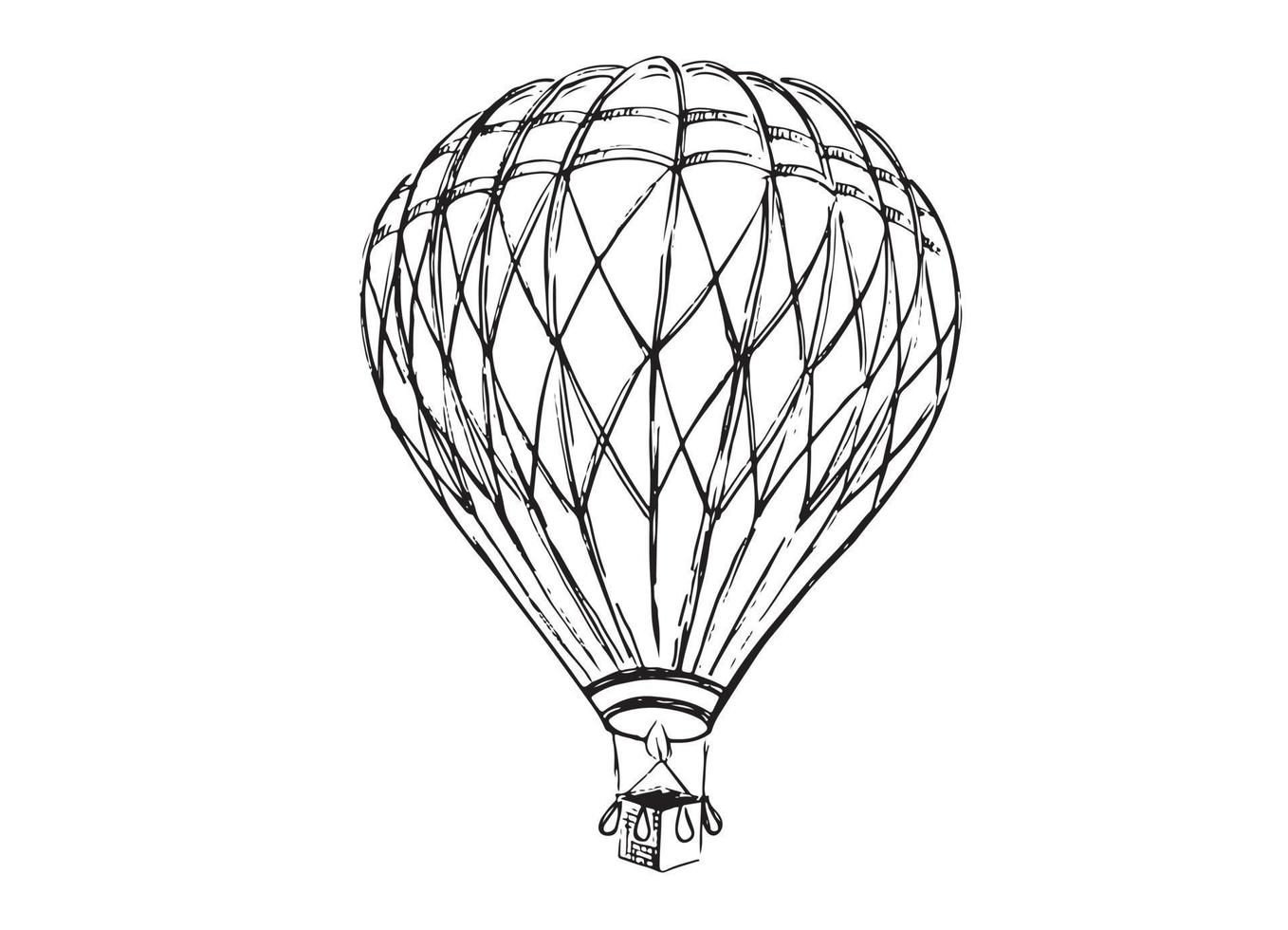 luftballonger flyger, handritad illustration. vektor