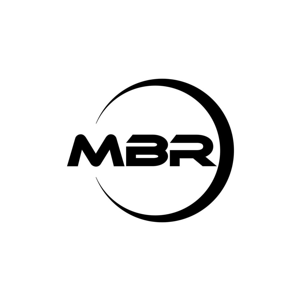 MBR-Brief-Logo-Design in Abbildung. Vektorlogo, Kalligrafie-Designs für Logo, Poster, Einladung usw. vektor