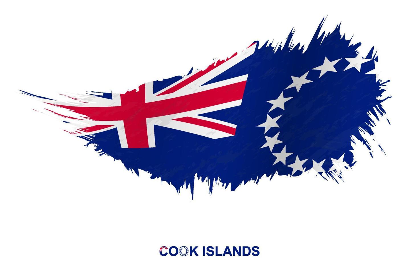Flagge der Cookinseln im Grunge-Stil mit Welleneffekt. vektor
