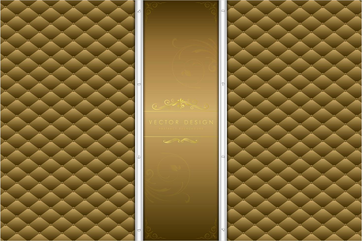 Goldmetallischer Hintergrund mit modernem Polsterdesign. vektor